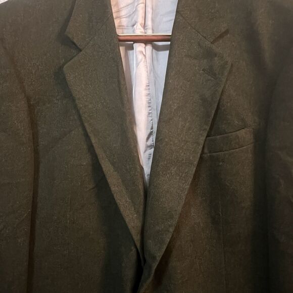 Vintage Lands’ End 46L Tiroler Loden Wool Sport Coat Made in USA Olive Green - Picture 11 of 11